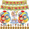 Curious Monkey Neugieriger Affe Geburtstagsparty Dekoration Ballon Set für Jungen Kinder Mädchen, mit Banner und Kuchen Topper