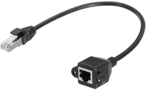 sourcing map Male to Female 5e Network Cable Extension Wire M3 20CM Length Waterproof for Home Office Networks with Ears
