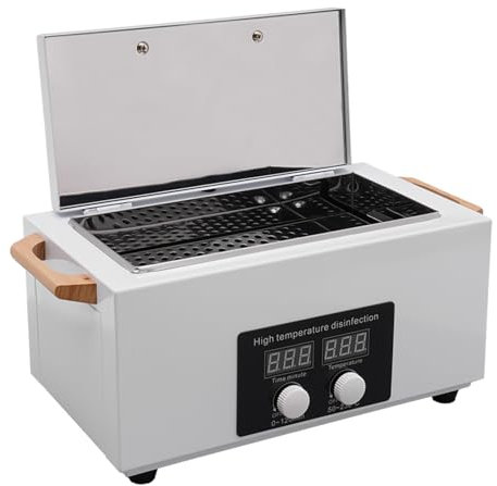 Sterilisator für Instrumente, 300W Heißluftsterilisator 50~230℃ mit LCD-Anzeige und Timer 0-120 Minuten für Labor Friseursalon Schönheitssalon Nagelstudio