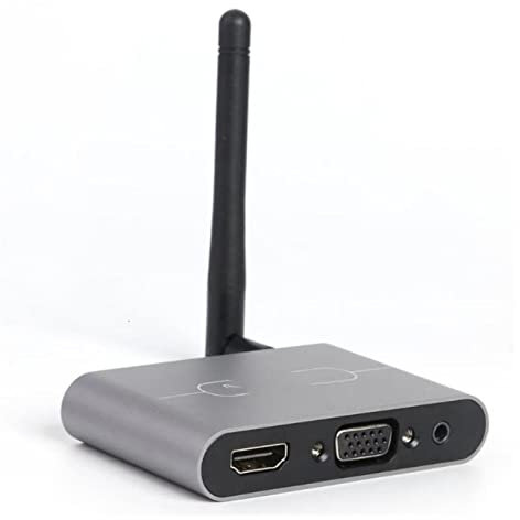 USKI Drahtloser Bildschirmprojektor 2. 4g 5g 4k. Kabellos VGA Adapter-Stick HDMI -Kompatible WiFi-Dongle for Andr(Gris)
