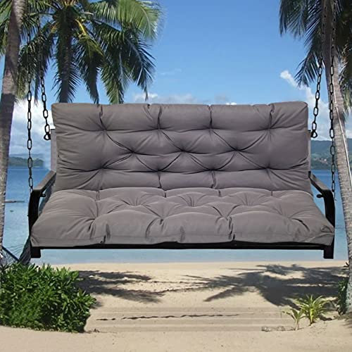LiveGo Garden Bench Cushion 2/3/4 Seater Soft Outdoor Waterproof Patio Lounger Bench Swing Hammock Pad with Backrest (120 * 100 * 10CM,dark gray)
