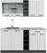 Vicco Singleküche R-Line, Küchenzeile Single, Weiß Landhaus/Anthrazit, 160 cm, AP Marmor