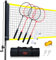 VEVOR Badmintonnetz-Set, Badmintonnetz für den Außenbereich im Hinterhof, Strandpark, Badmintonnetz für Erwachsene & Kinder mit Stangen, Tragetasche, 4 Eisenschlägern und 3 Nylon-Federbällen, Schwarz