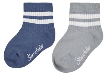 Sterntaler Socken Doppelpack Coolmax Rippe - Baby und Kindersocken kurz - klassische Rippstruktur - Sport Socke - klimaregulierend - optimale Passform - 2er Pack Unisex Strümpfe - blau, Größe 18