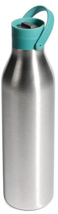 Circular & Co 1L/1000ml Recycled Stainless Steel Reusable Drinks Water Bottle – Insulated, Double Walled, Ecofriendly – Leakproof Lockable Lid – Dishwasher Safe, BPA & Melamine Free (Aquamarine Green)