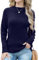 GRECERELLE Women's Jumpers Long Sleeve Casual Crew Funnel Neck Pullover Tops Ladies Knit Jumpers (Navy Blue, XL)