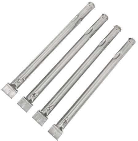 Leapiture 4PCS Gas Grill Burner Tube Grill Burner Pipe Barbeque Grill Burner Tube Stainless Steel Grill Burner Tube Grill Burner Pipe Replacement for Camping