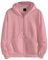 Cardigan Homme Zippé, Sweat à Capuche Sport, Veste Chaud Sportswear Décontracté Couleur Unie (Rose, L)
