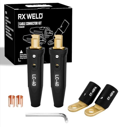 RX WELD 2PCS CT40-FA, 2PCS LC40 Male Cable Connector, for Cable Capacity: 1/0 thru 2/0 (50-70mm²)