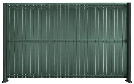 Kit occultation lamelle lattes PVC pour panneau grillage rigide maille 55 brise vue-brise H 1m73 x 2m50 Vert