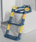 Toilettensitz Kinder mit Treppe, Toilettentrainer für Kinder, WC Sitz mit PU Gepolsterter, Höhenverstellbar und Faltbar, Rutschfest mit Spritzschutz Toilettenaufsatz Kinder(Blue)
