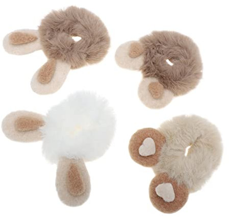 BELLIFFY 4pièces Accessoires De Cheveux Fille Avec Oreilles De Lapin à Cheveux Pour Queue De Cheval Et Extérieures