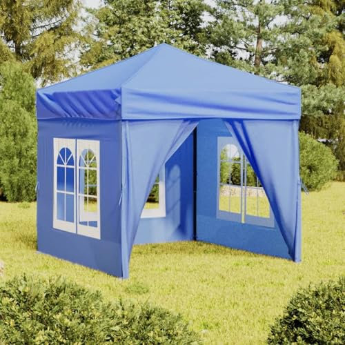 ShGaxin Faltbares Partyzelt mit Seitenwänden, vorgefertigten Häusern, Gartenpavillons, Pergola, Gartenmöbel, Zelte für den Außenbereich, Blau, 2 x 2 m