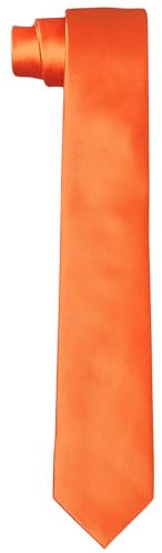 DonDon Krawatten für Herren handgefertigt Seiden-Look 6 cm Krawatte Orange