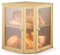 QCXWCJWD Double Decker Bread Box, Large Capacity Bread Bin with Clear Windows, Keep Fresh Bread Holder, Bamboo Storage Box Suitable for Storing Bread, Salt, Pepper Mill and Other Foods