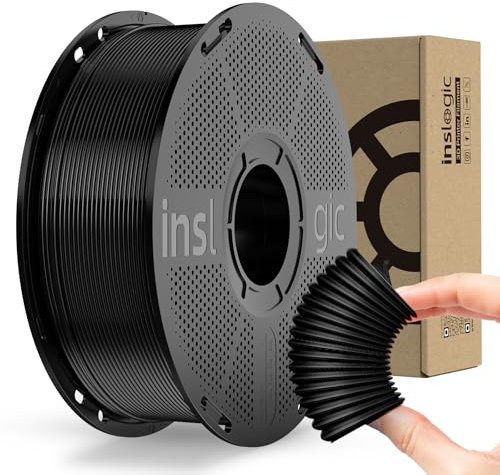 Inslogic TPU 95A 3D Printer Filament 1.75mm, 1KG High Speed 95A TPU Filament, 1KG Flexible 3D Filament for Fast Printing, Dimensional Accuracy +/- 0.03mm, Suitable for Most FDM 3D Printers. (Black)