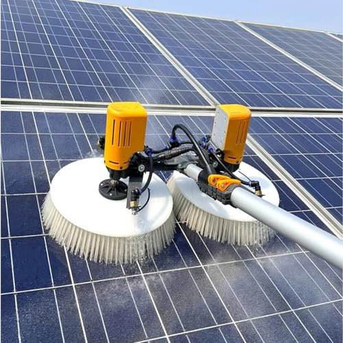 Brosse électrique de nettoyage de piscine, brosse télescopique pour panneaux solaires avec tête réglable, kit de nettoyage pour panneaux solaires, pour voitures, camions(11.48)