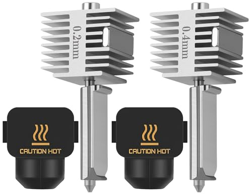 2PCS Upgrade A1/A1 Mini/A2L Hotend 0.2+0.4mm Rostfreier Stahl Düse | Quick-Swap Fast Speed&High Temp Integrierte Struktur mit Silikonabdeckung Compatible with Bambu Lab A1/A1 Mini/A2L 3D Drucker