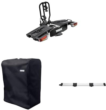 Thule EasyFold XT Fahrradträger für Anhängerkupplung 2 Fahrräder schwarz inklusive Aufbewahrungstasche und Laderampe