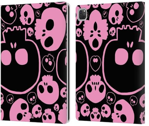 Head Case Designs Rosa Teschi Jazz Custodia Portafoglio in Pelle Compatibile con Apple iPad PRO 12.9 2020/2021/2022