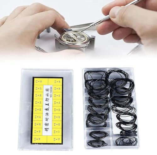 GEERYZHE 180 Stück O-Ring Uhrendichtungen Set - 0,5mm & 0,6mm Dichtungsringe für Uhrenrückseite, 18 Größen (16-30mm) in Aufbewahrungsbox, Wasserdichtes Reparaturzubehör Uhrendichtungs-O-Ring Set für U