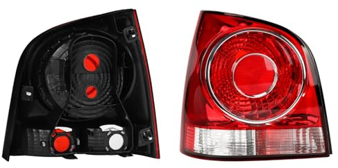ConBlom Rückleuchte Aussen Links kompatibel mit VW Polo 2005-2009 Rot Weiß Heckleuchte (05-09 Links)
