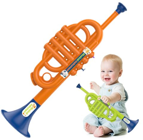 Trompetenspielzeug, Plastik -Trompete für Kinder, 13, 8x4x3.9 Simuliertes Instrument, Bildungsmusikinstrumente für Jungen Mädchen