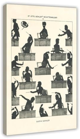 Gustav Mahler Silhouette von Otto Bohler Leinwandkunst, Poster und Wandkunst, Bilddruck, modernes Familienschlafzimmer, Dekorrahmen, 30 x 45 cm