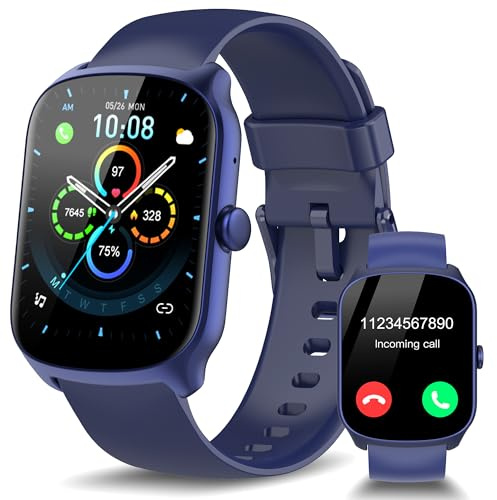 STECEi Smartwatch Uomo Donna, Schermo Curvo HD da 1,95'' Orologio Smartwatch con Effettua/Risposta Chiamate, 112 Sportive Smart Watch con Contapassi/Sonno/Cardiofrequenzimetro, Impermeabile IP68, Blu