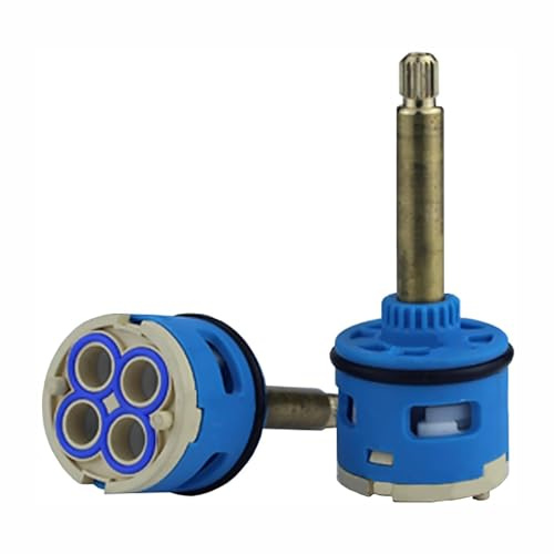 Cartouche céramique 35mm cartouches à disque céramique pour robinet à 4 voies remplacement pour robinet de douche à poignée unique ou à deux poignées, valve de robinet céramique (GG-87MM)