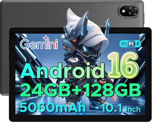 POPUX U10 Android 16 Tablet 10 Pollici, 16GB RAM+128GB ROM (2TB TF) Gemini AI Tablet PC 5060mAh / Widevine L1/ RK3562/8MP+5MP Doppia Fotocamera/WiFi 6/ Type C/Jack per cuffie da 3,5 mm, Grigio
