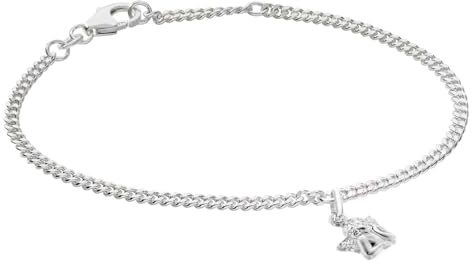 trendor Mädchen-Armband mit Engel 925 Silber Rhodiniert Panzerband 21588 | anschmiegsames Flachpanzerarmband, eleganter Schmuck für Kinder,