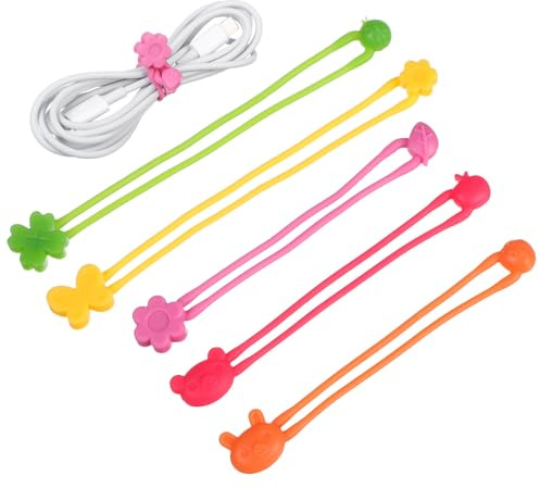 IWOWHERO Elastische Silikonbänder Praktische Gummibänder 5 Stück Dehnbare und Reißfeste Küchenbänder für Bento Boxen und Bücher für Schule und Zuhause