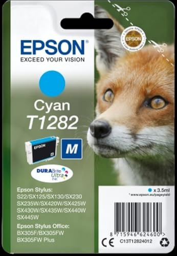 LIDERPAPEL Cartridge Epson T1282 Cyan Ink 3.5 ml S22/SX125/420 W/425 W/Office BX305 °F
