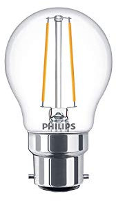 PHILIPS Classic LED P45 5W B22d Clear Very Warm White Dimmable