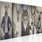 murando - Wandbilder Set XXL Arbeitstiere 220x80 cm 5 tlg Leinwandbild Leinwand Bilder Wand Deko Bilder Wohnzimmer Bild Schlafzimmer Leinwandbilder Wandbild Groß - Hirsch Katze Natur Tier g-B-0041-b-m