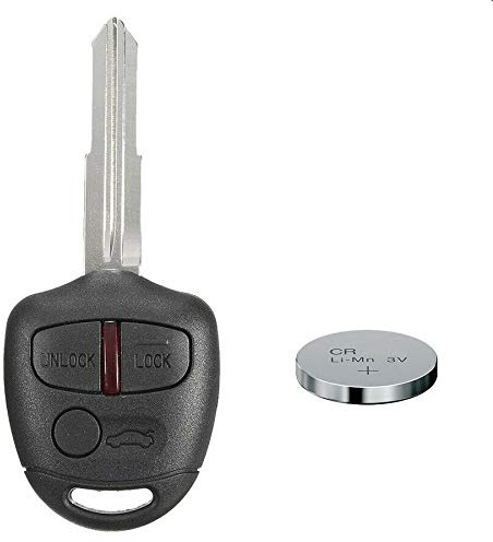 Auto Schlüssel Funk Fernbedienung 1x Gehäuse 3 Tasten + 1x Rohling MIT11R + 1x CR1616 Batterie für Mitsubishi