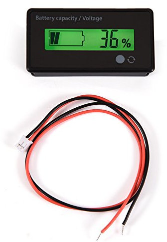 Universal Battery Capacity Meter Tester, Multifunctional Green Backlit LCD Display Electric Quantity Detector Reader with Buckle Voltmeter Monitor