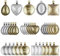 Anezus 60Pcs Pendant Trays, Bezel Pendant Trays Blanks with Glass Cabochons for Pendants Making and Jewelry Making, 5 Styles