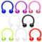 viva-adorno Universal Hufeisen Piercing Kunststoff mit Kugeln Septum, Lippe, Augenbraue, Nase Z292, 8er Set, 1,6x12mm
