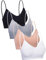 Blulu Damen 4 stück mit v-Ausschnitt cami Bra Padded Seamless Bralette Straps schlafen BH für Color Set 1 s-m größe