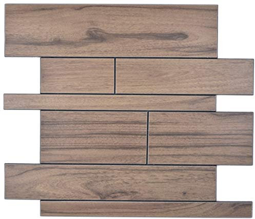 selbstklebende Wandpaneele Holzoptik dunkelbraun Küchenrückwand Fliesenspiegel