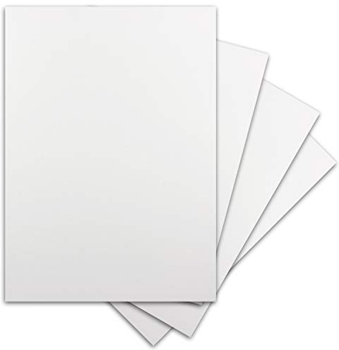 100 Blatt DIN-A3 Ton-Karton -300 g/m² Bastel-Papier - 42 x 29,7 cm - Weiss - geprägte Leinen-Struktur - Tonzeichenpapier zum Basteln - Fotokarton