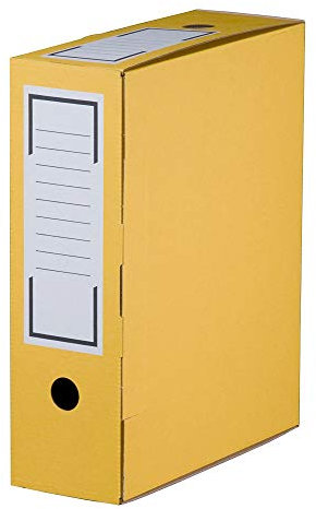 karton-billiger 20x Archiv Ablagebox Ordnerbox Color 100mm - 4 vers. Farben (gelb)