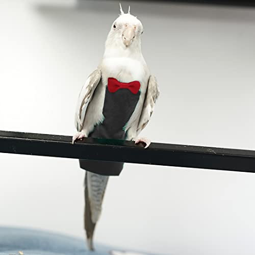 KUSO Parrot Wiederverwendbare Windel für Vögel, Wellensittiche, Nymphensittiche, Kakadus, afrikanische Aras (L, Schwarz)