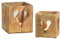 Spetebo Lot de 2 photophores en bois de manguier - Avec insert en verre/décor cœur - Bougeoir en bois