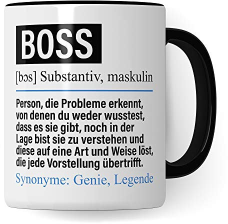 Pagma Druck Tasse Boss lustig, Boss Geschenk, Spruch Führungskraft Kaffeebecher Geschenkidee, Kaffeetasse Beruf Firma Teetasse Becher