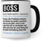 Pagma Druck Tasse Boss lustig, Boss Geschenk, Spruch Führungskraft Kaffeebecher Geschenkidee, Kaffeetasse Beruf Firma Teetasse Becher