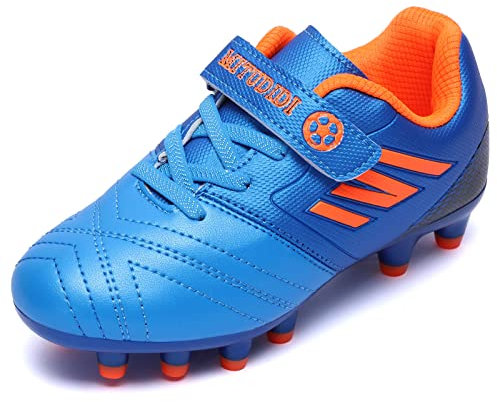Mitudidi Fussball Schuhe Kinder Jungen Fußballschuhe Unisex Low Top Fussball Schuhe Junge Outdoor Sportschuhe Mädchen Trainingsschuhe Halle Turnschuhe Blau 37