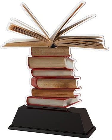 Trophy Monster Modern Reading and Literature Award Free Engraved Plate | Bulk Trophies Deal | for Clubs & Leagues | Made from Printed Acrylic (3 sizes)